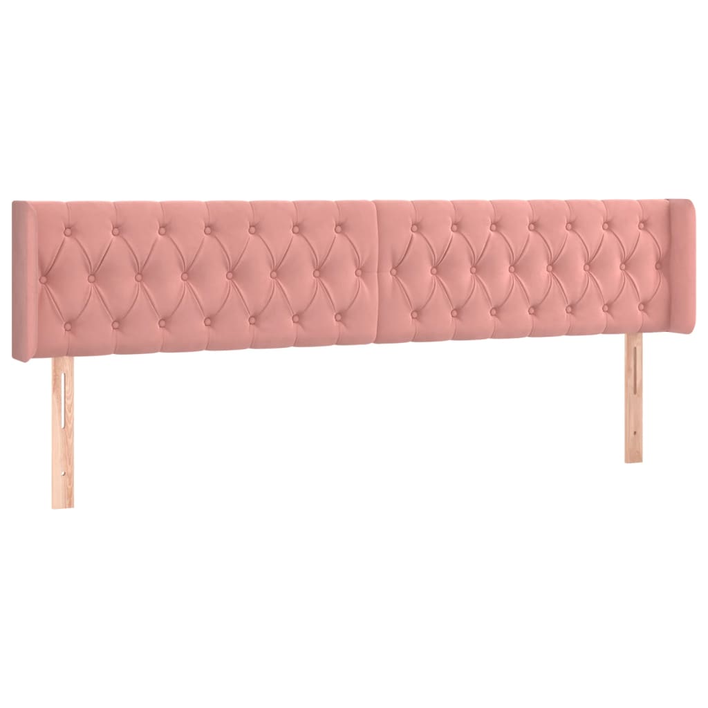 Kopfteil mit Ohren Dunkelblau 93x16x78/88 cm Samt