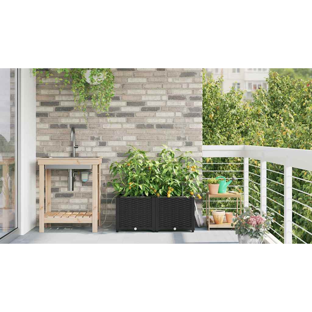 Garten-Pflanzgefäß 4 Stk. Braun 160 x 40 x 22 cm PP