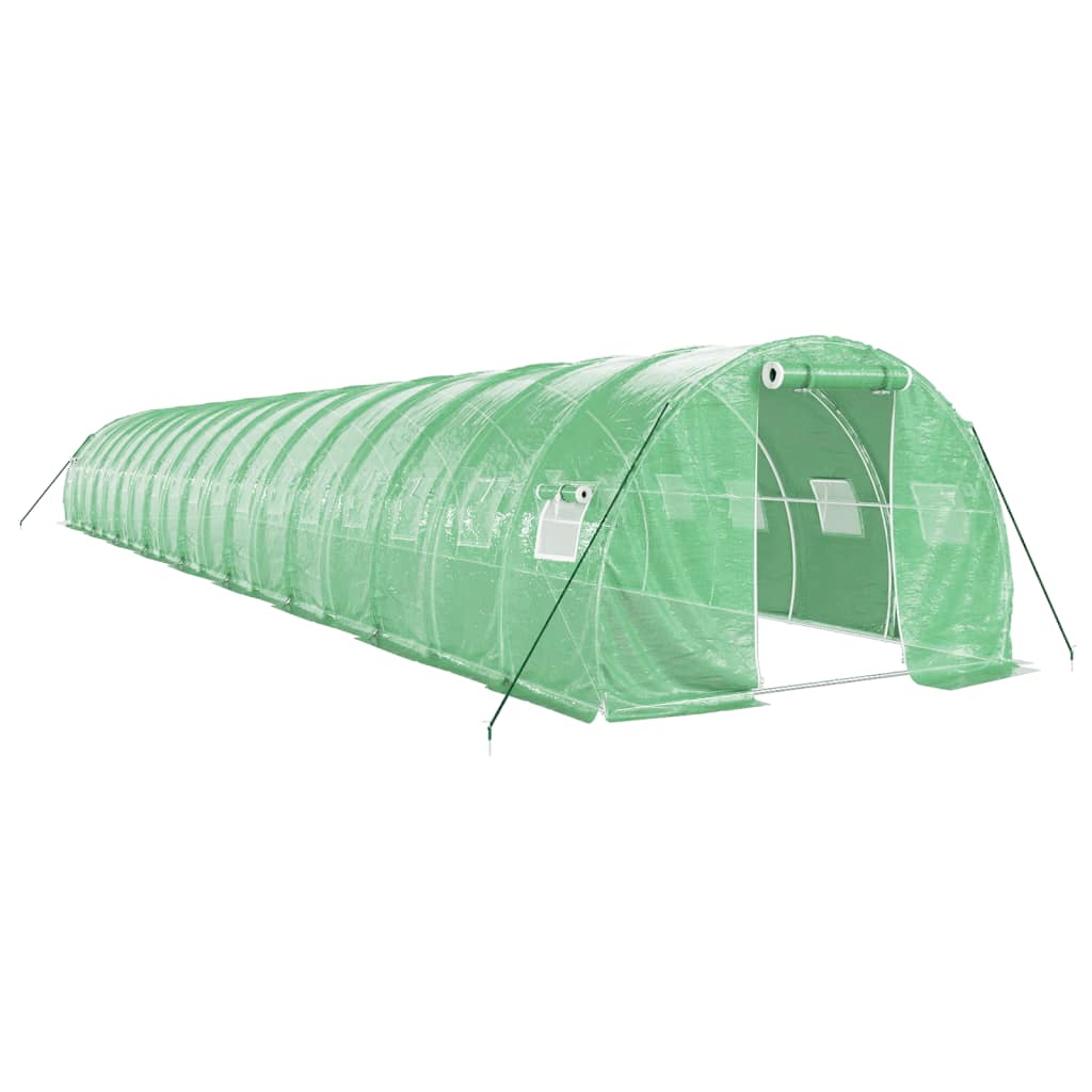 Gewächshaus mit Stahlrahmen Grün 48 m² 16x3x2 m