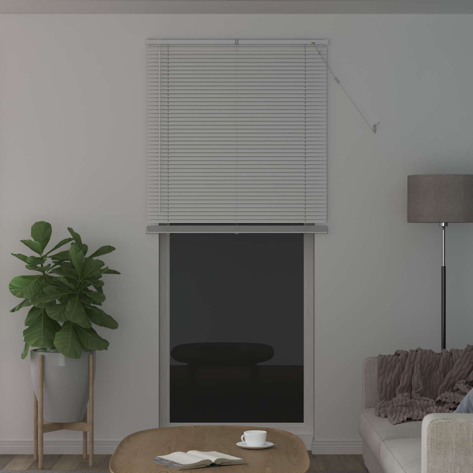 Jalousie Silber Grau 150 x 40 cm 25 mm PVC
