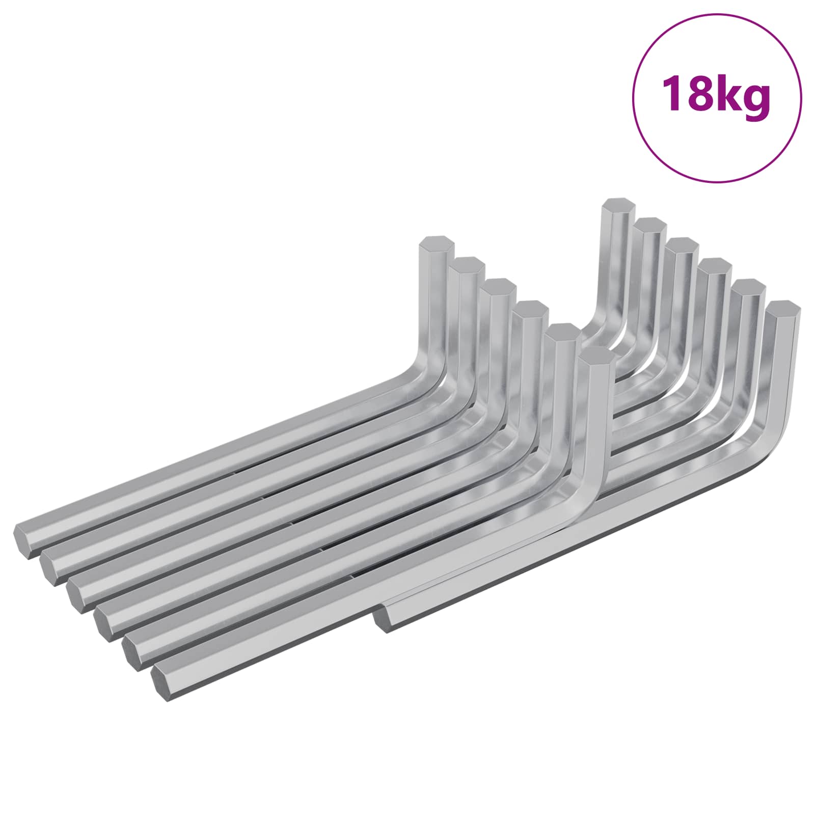 Inbusschlüssel 2 pcs Silber 20 x 52 mm Stahl