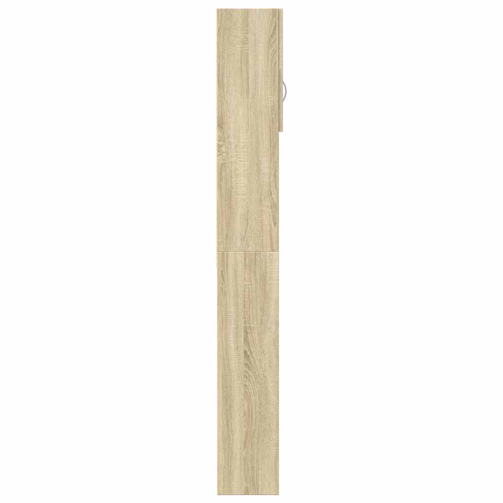 Waschmaschinenschrank Weiß 64x25,5x190 cm Holzwerkstoff