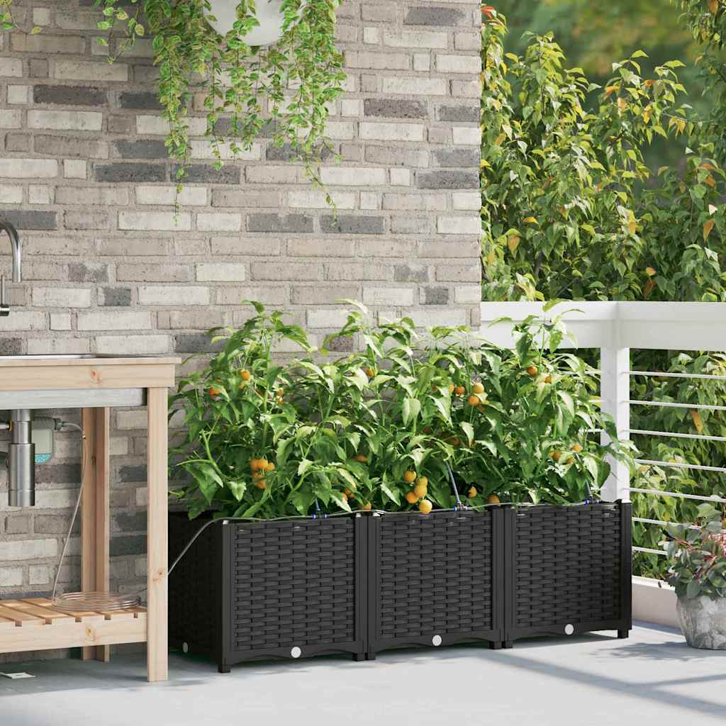 Garten-Pflanzgefäß 4 Stk. Braun 160 x 40 x 22 cm PP