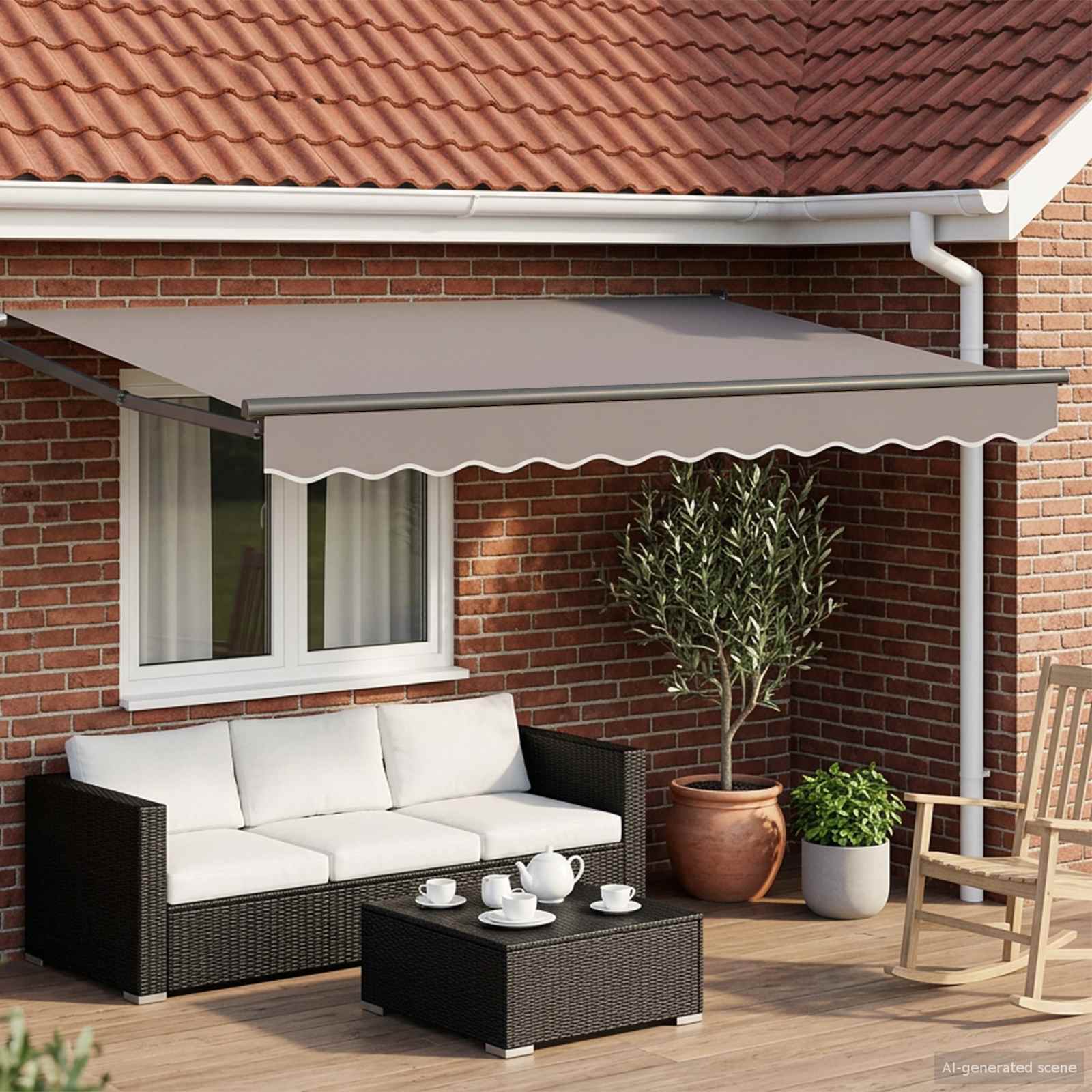 Elektrisches Markisenrahmen Weiß 2,5 x 2 m Stahl