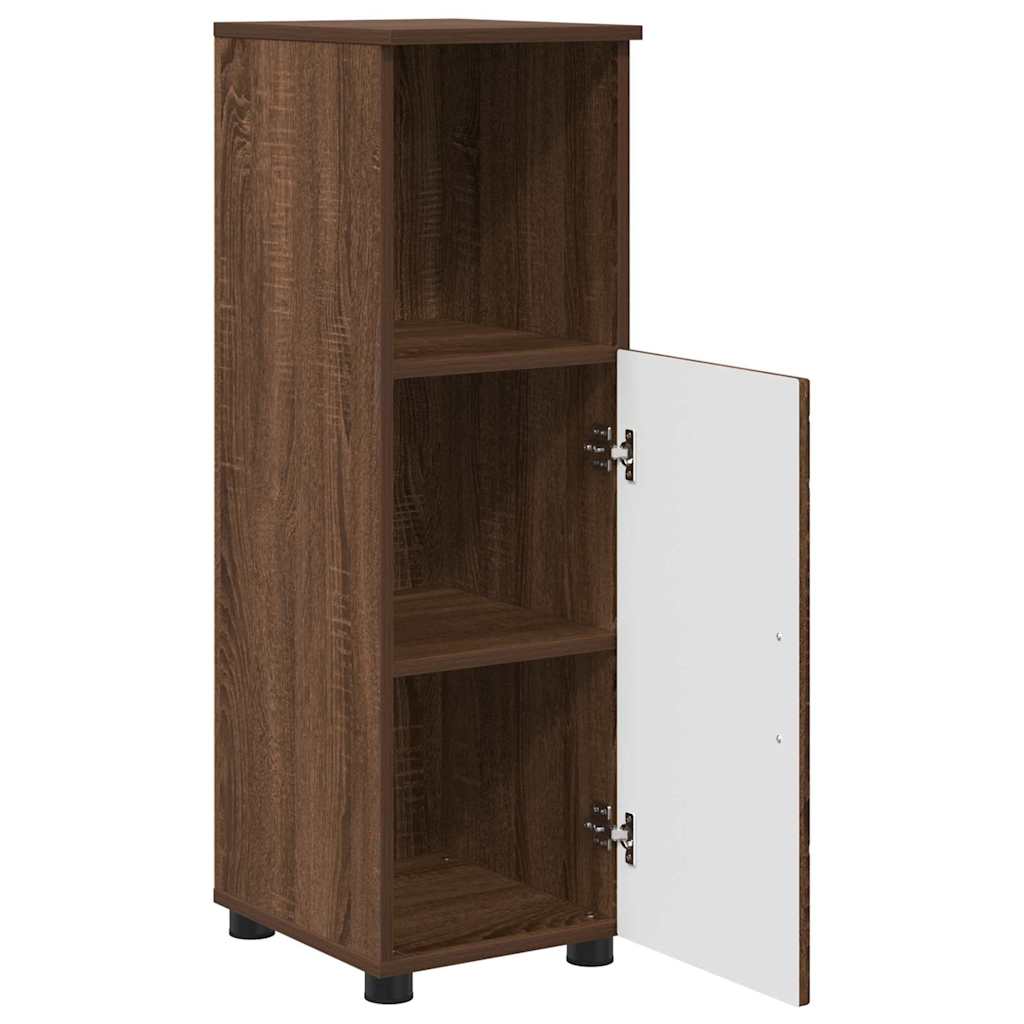 Badezimmermöbel-Set mit Tür 3 pcs Weiß Holzwerkstoff & Metall