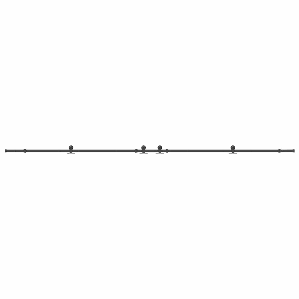 Schiebetürbeschlag-Set 305 cm Stahl Schwarz