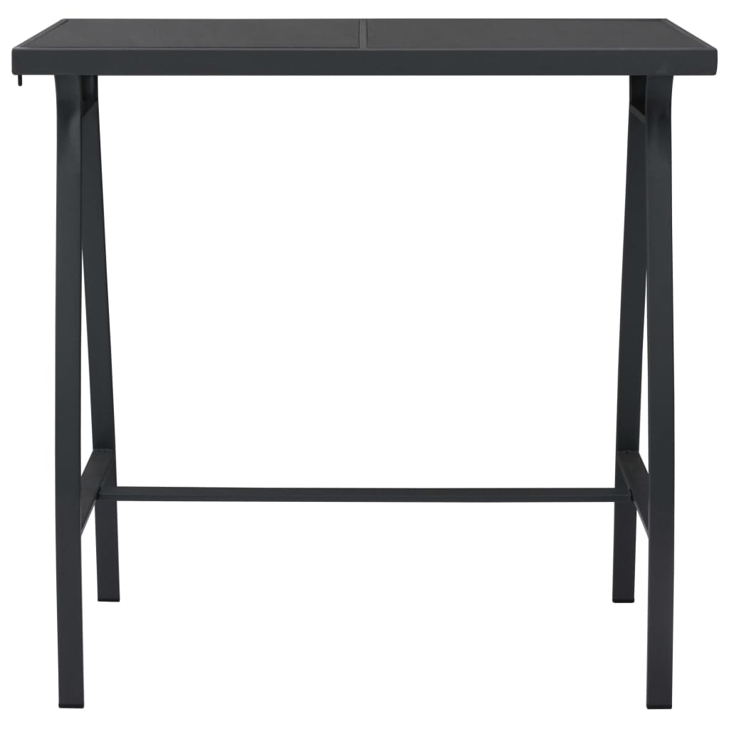 Garten-Bartisch Schwarz 60×60×110 cm Hartglas