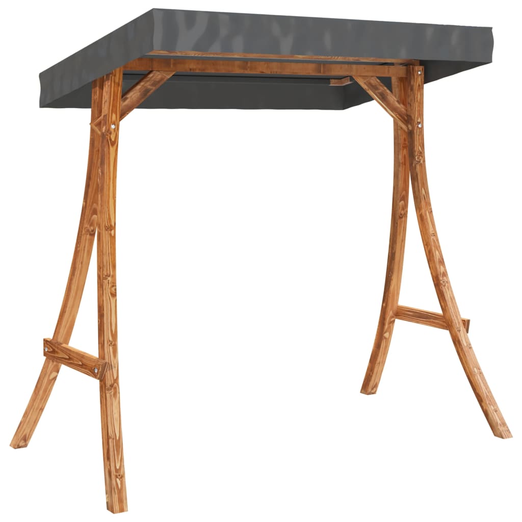 Schaukelgestell mit Dach Creme Bugholz Massiv Teak-Finish