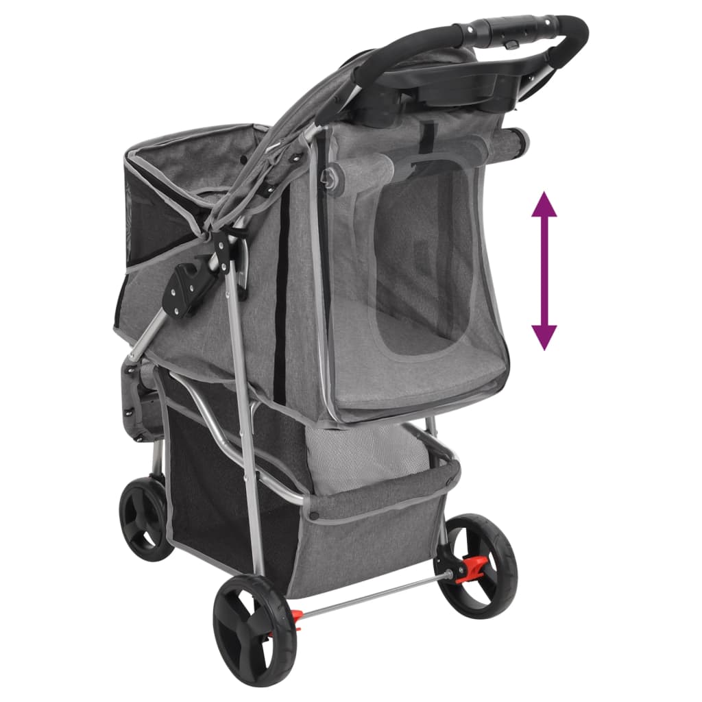 Hundewagen Faltbar Schwarz 80x46x98 cm Oxford-Gewebe