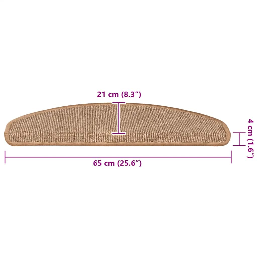 Stufenmatten 15 Stk. 56x17x3 cm Grau Halbrund