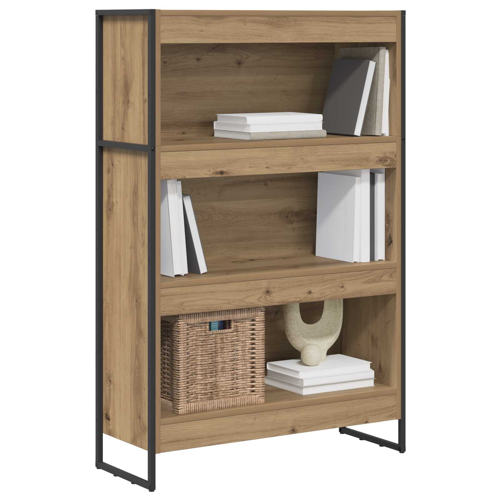 Bücherregal 2 pcs Schwarz Eichen-Optik 60 x 30 x 189,5 cm