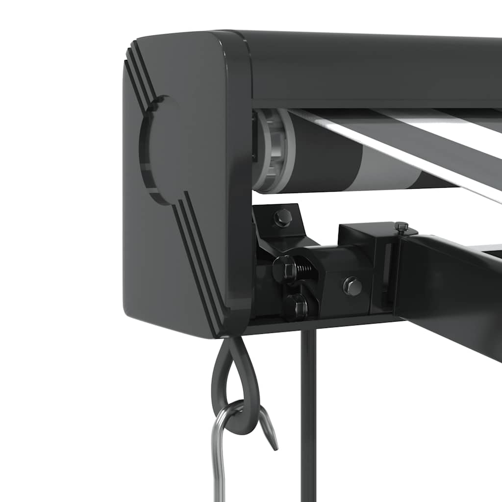 Markise Einziehbar Blau und Weiß 4x3 m Stoff und Aluminium