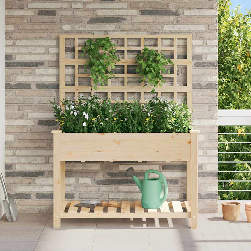 Garten-Pflanzgefäß Beige 71 x 38 x 152 cm Massivholz aus Fichte