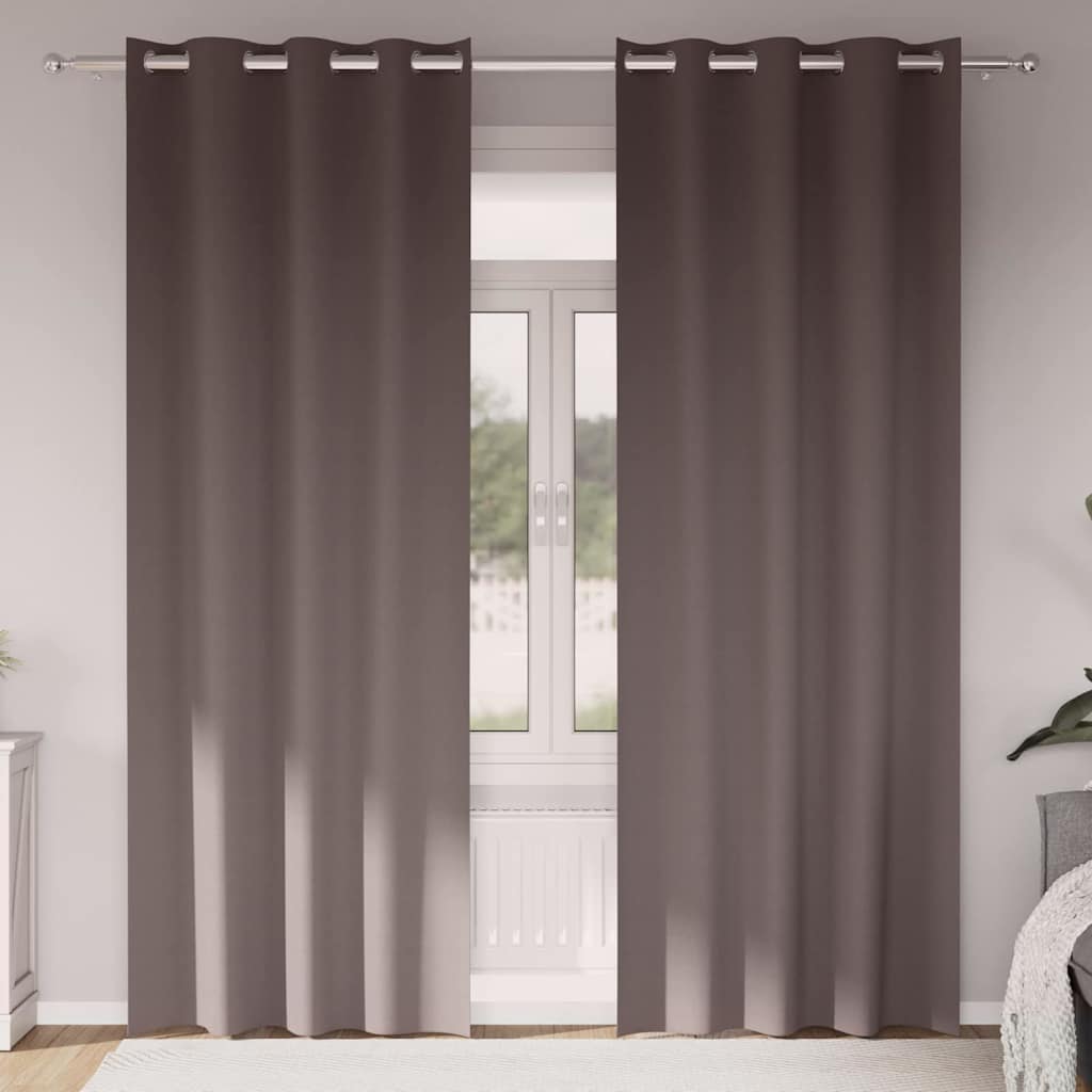 Verdunkelungs-Vorhänge mit Ringen 2 pcs Beige 140 x 140 cm