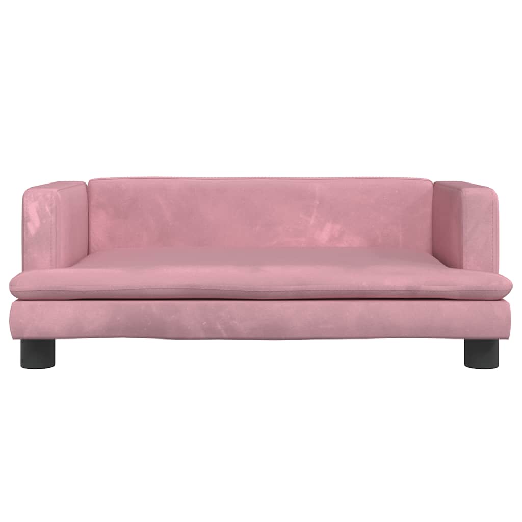 Kindersofa Blau 80x45x30 cm Samt