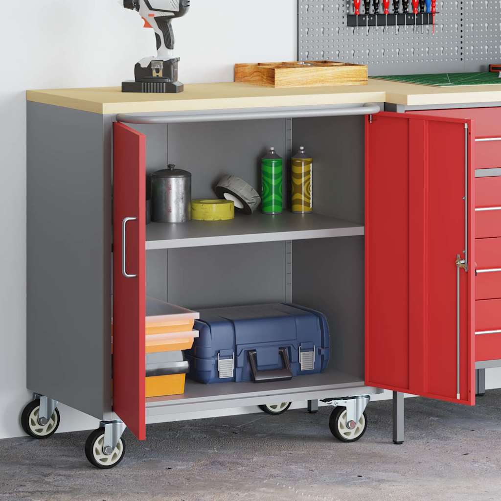 Trolley Rolling Workbench Schwarz und Grau 75 x 45 x 85 cm