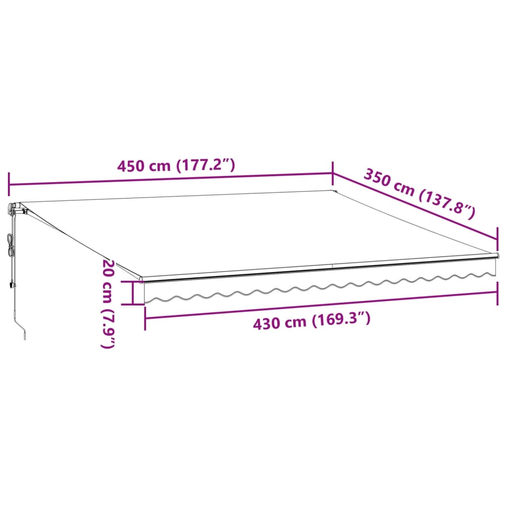 Markise Automatisch Einziehbar 350x250 cm Creme