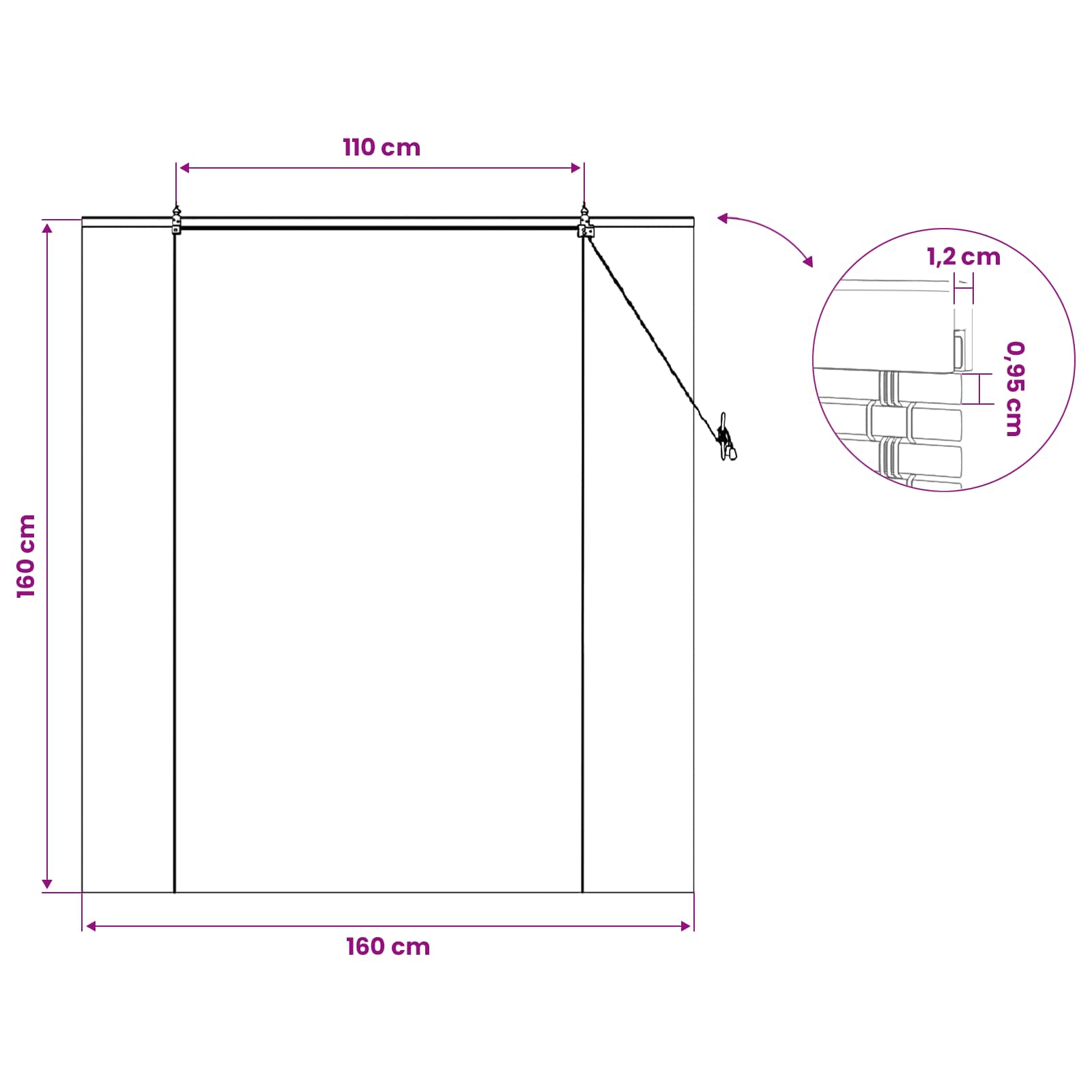 Rollo Braun 60 x 160 cm Bambus