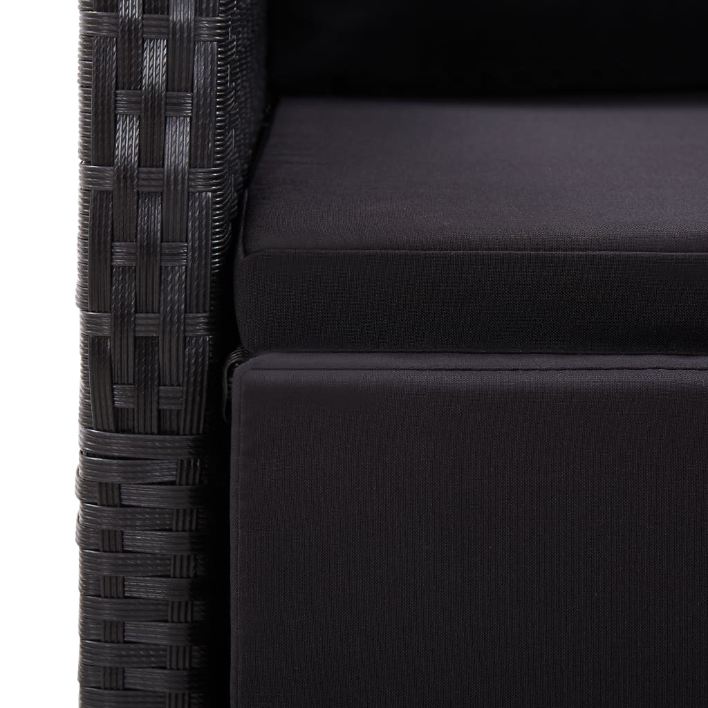 Garten-Liegestühle mit Kissen 2 Stk. Grau Poly Rattan
