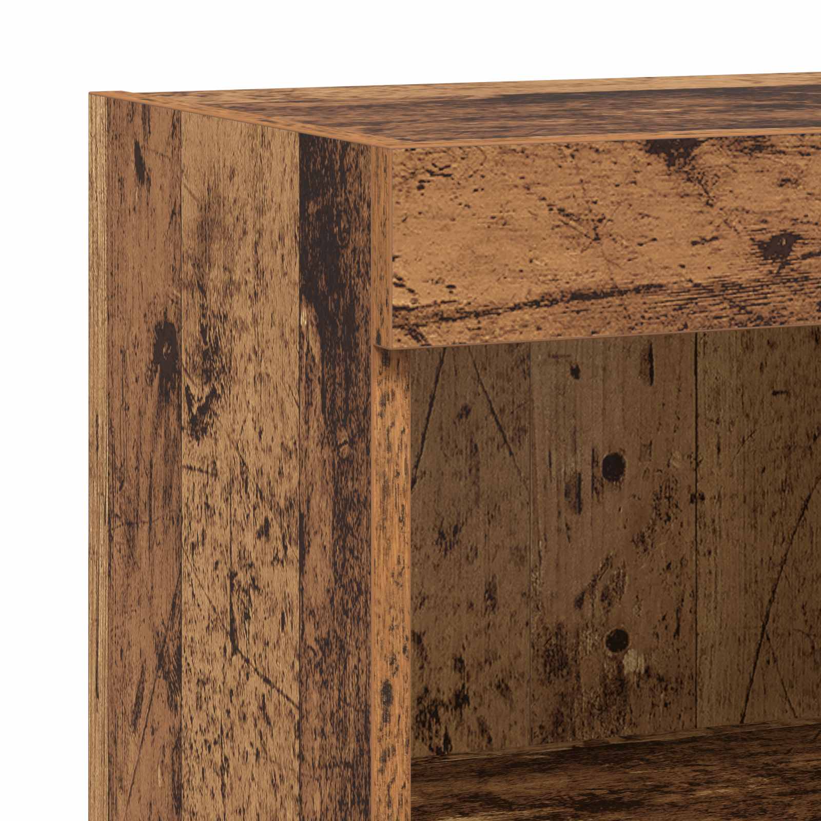 5-tlg. Wohnwand mit LED-Beleuchtung Weiß Holzwerkstoff