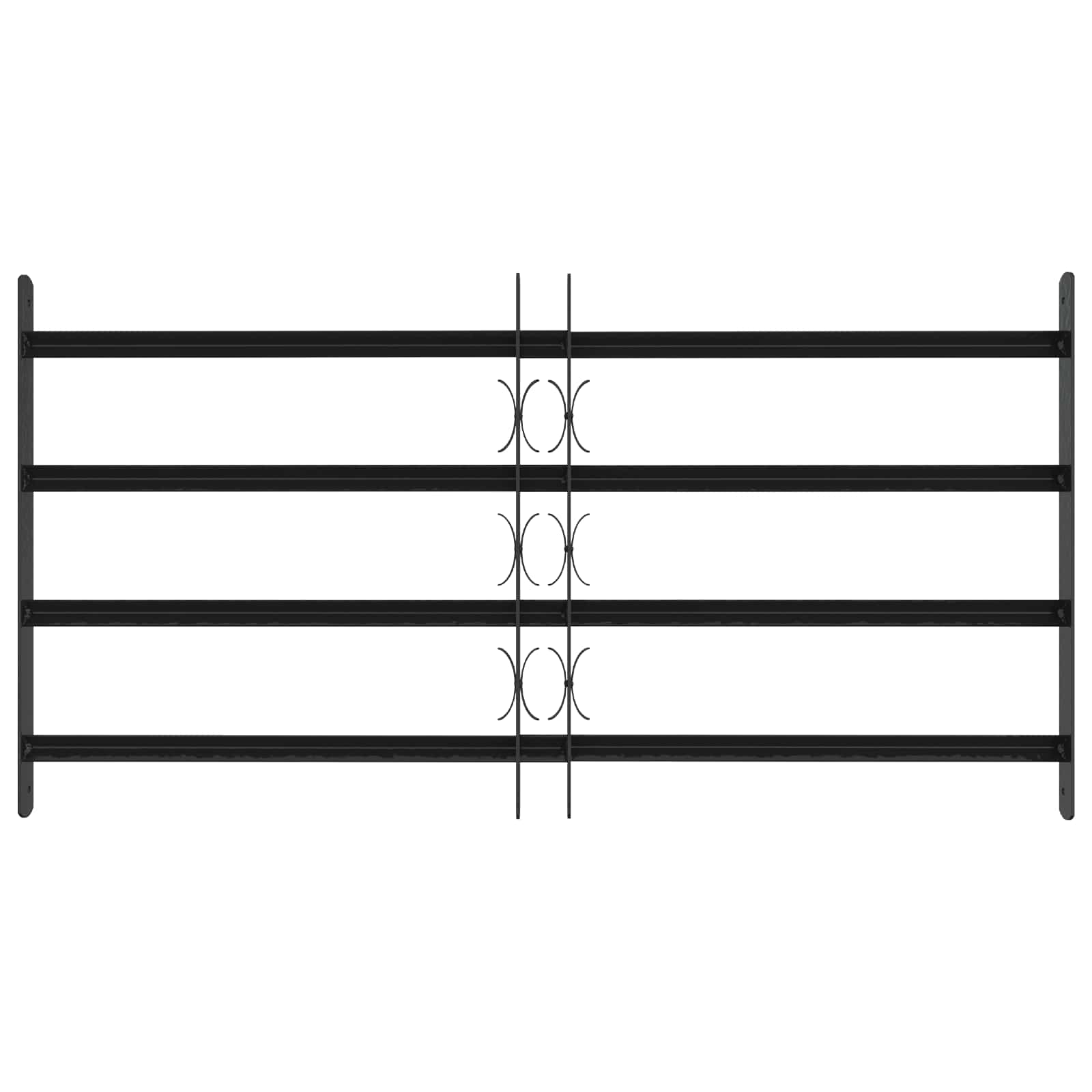 Fenstergitter 76 x 30 cm Pulverbeschichteter Stahl Schwarz