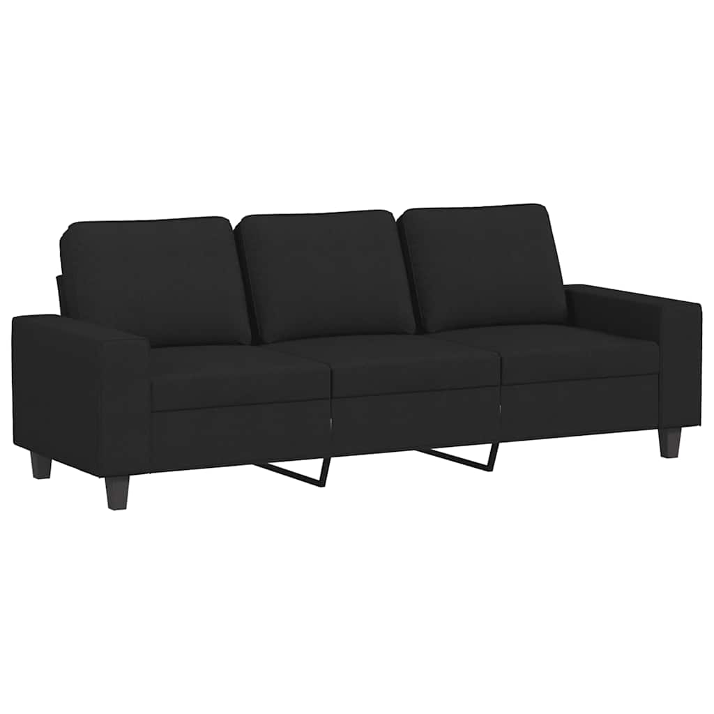 3-Sitzer-Sofa mit Hocker Hellgrau 180 cm Stoff