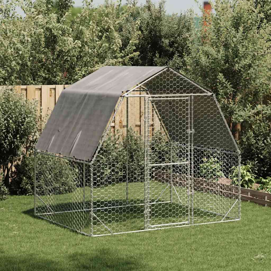 Hühnerstall 2,5x4x2,25 m Verzinkter Stahl