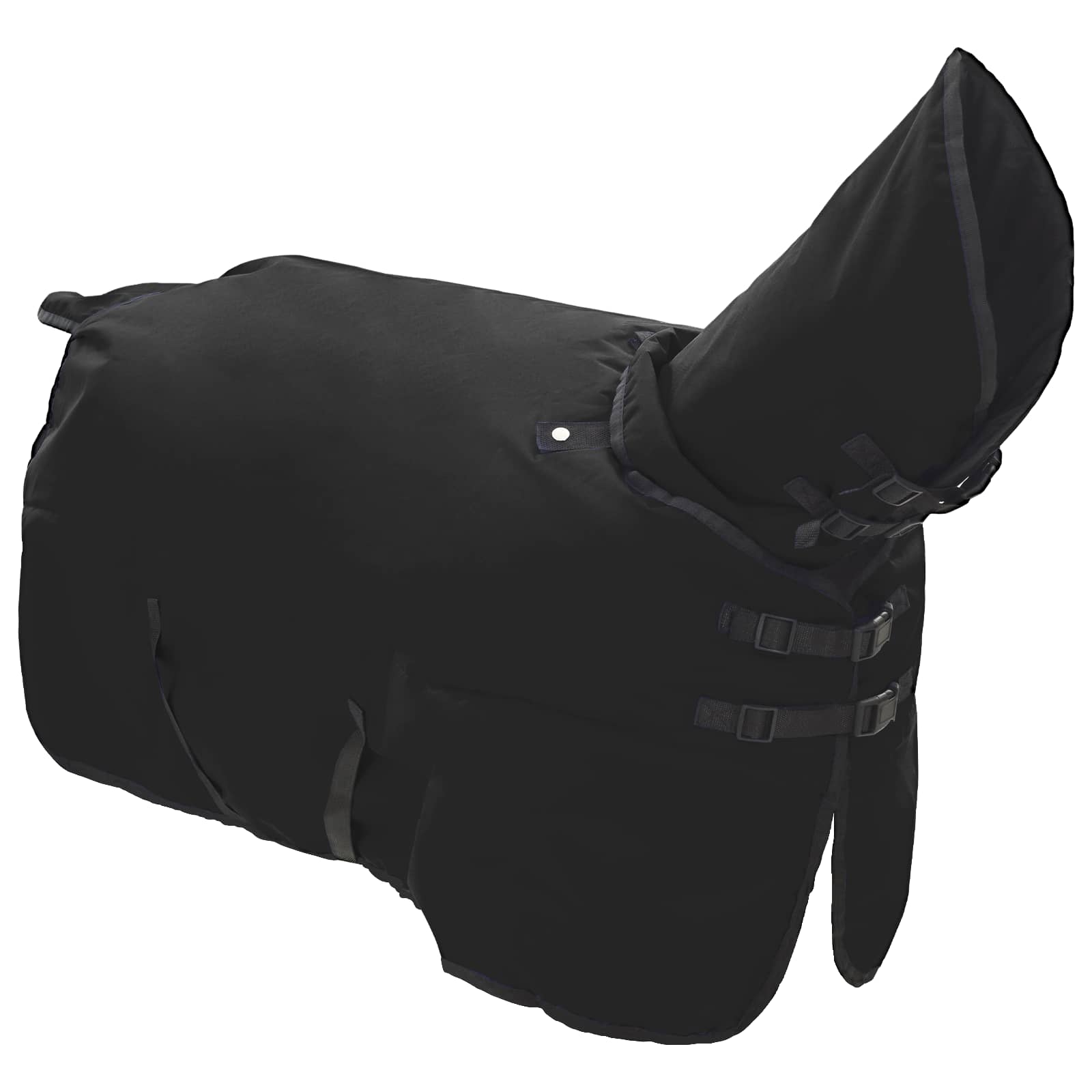 Pferdedecke Dunkelgrün und Schwarz 75 cm Polyester