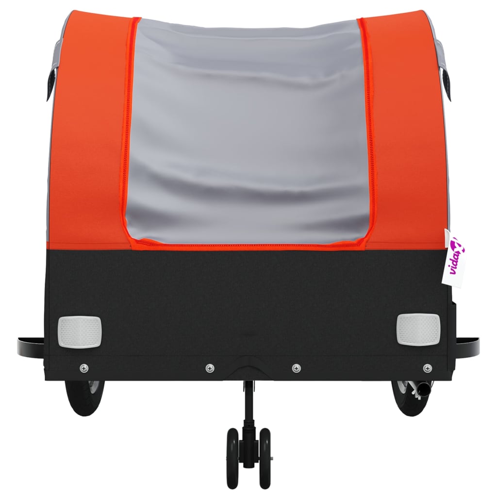 Fahrradanhänger Schwarz und Orange 30 kg Eisen
