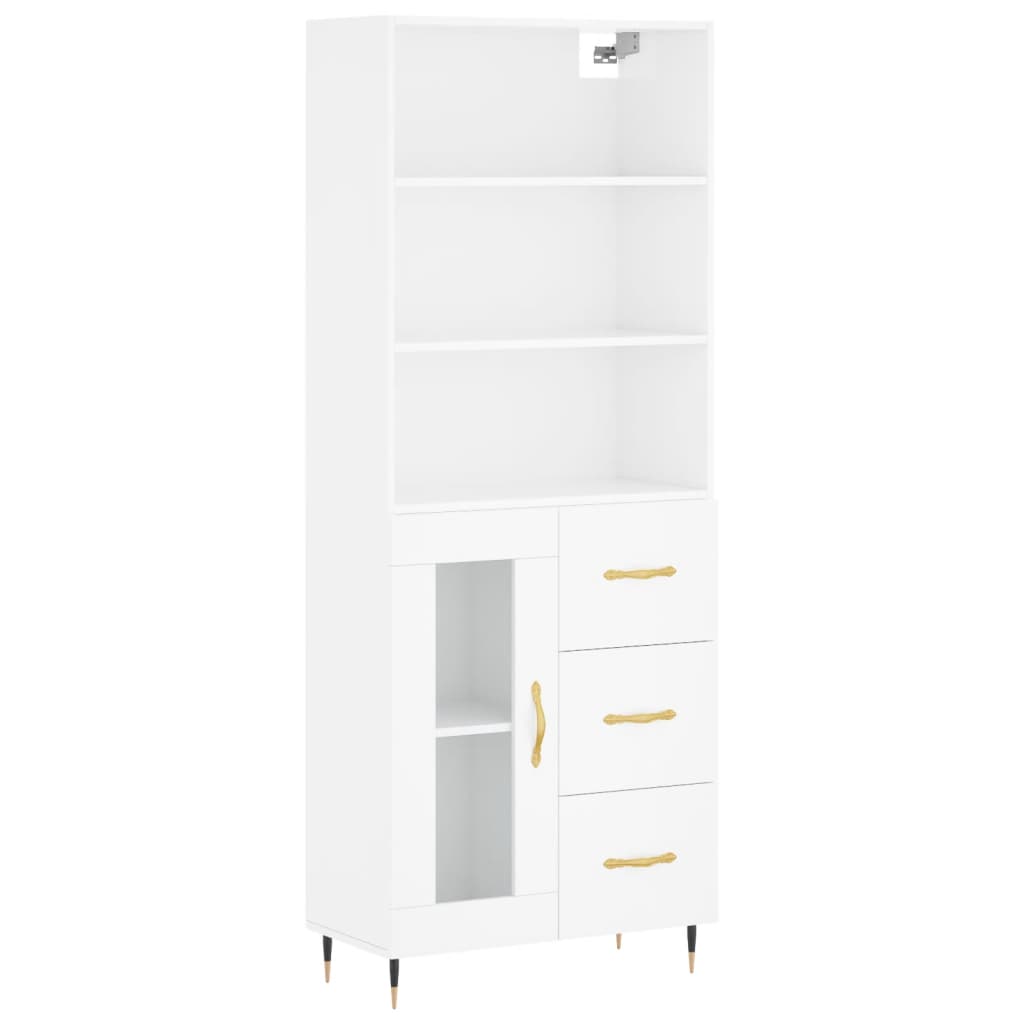 Highboard Betongrau 69,5x34x180 cm Holzwerkstoff