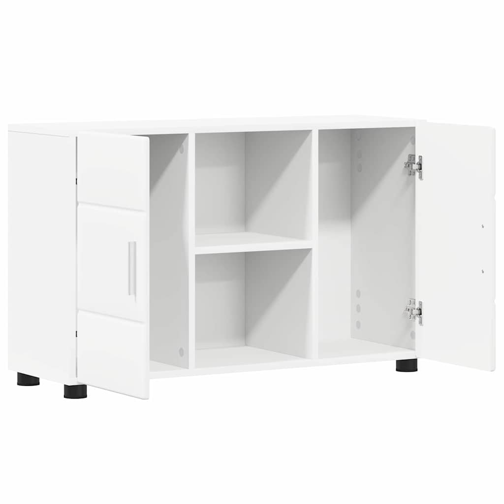 Highboard mit Regal FLORIN Weiß 60 x 35 x 182 cm Holzwerkstoff