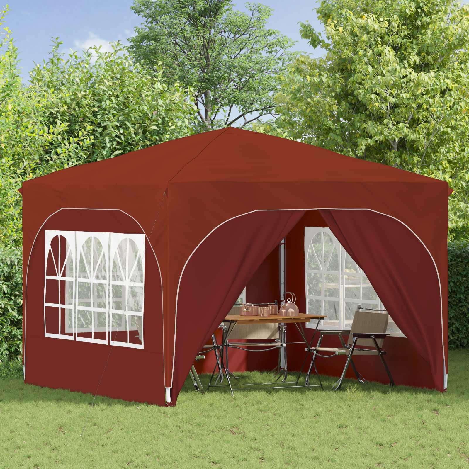 Pop-up Partyzelt 290 x 290 x 245 cm Creme