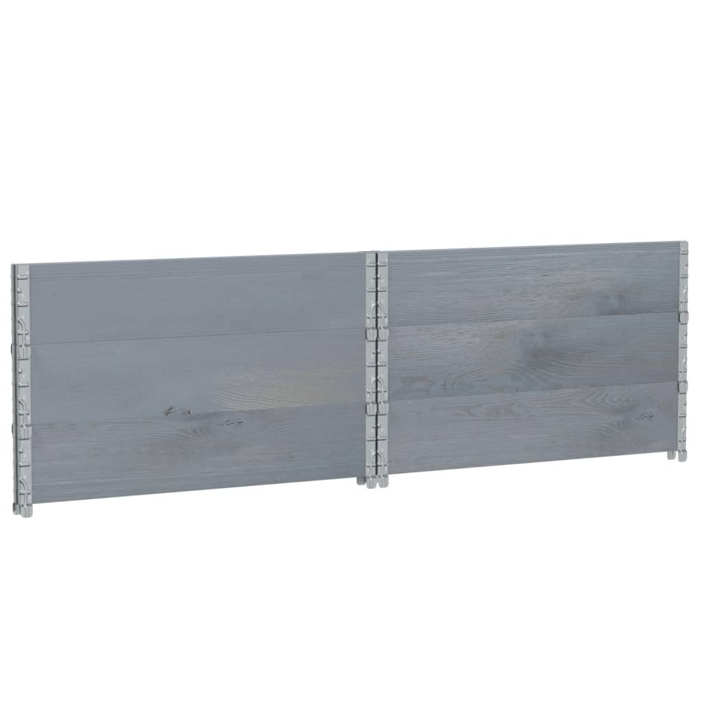 Paletten-Aufsatzrahmen Schwarz 80x60 cm Massivholz Kiefer