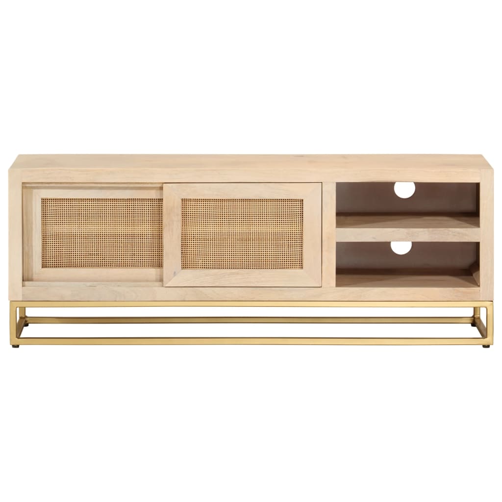 Nachttisch 40x30x50 cm Massivholz Mango und Eisen