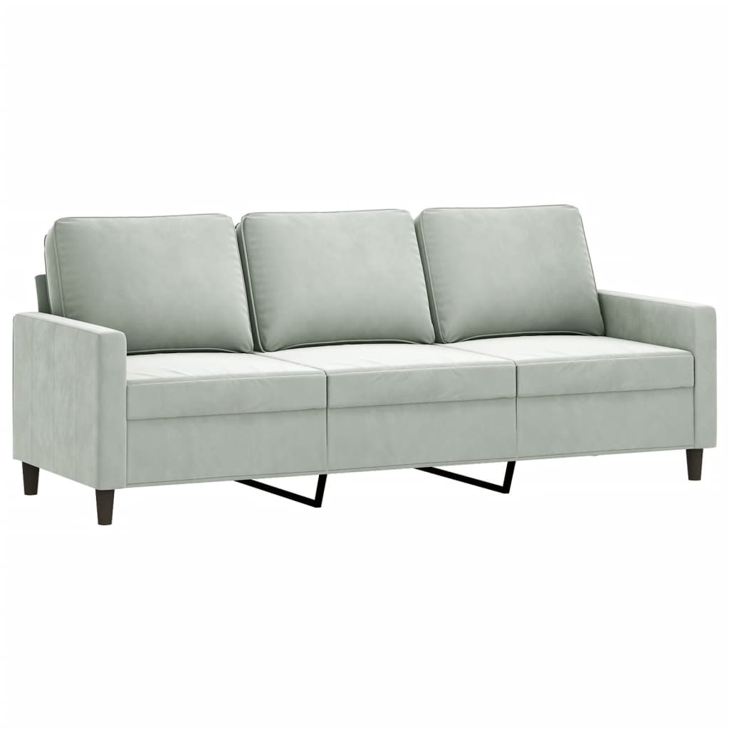 3-Sitzer-Sofa mit Hocker Rosa 180 cm Samt