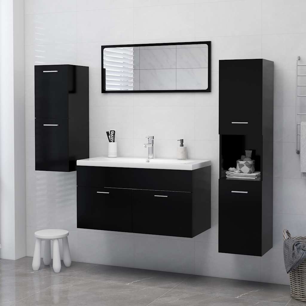 Badezimmerschrank Weiß 30x30x130 cm Holzwerkstoff