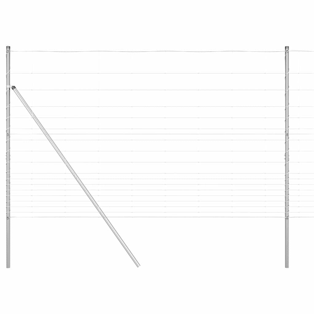 Ground Fix Geschweißter Drahtzaun 25 x 0,8 m Silber Netz