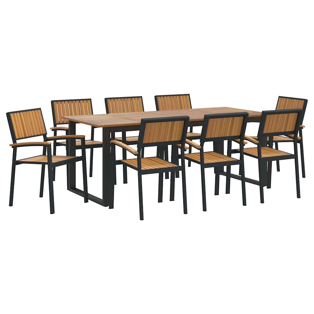 Garten Essgruppe 5 pcs Grau Massivholz Akazie