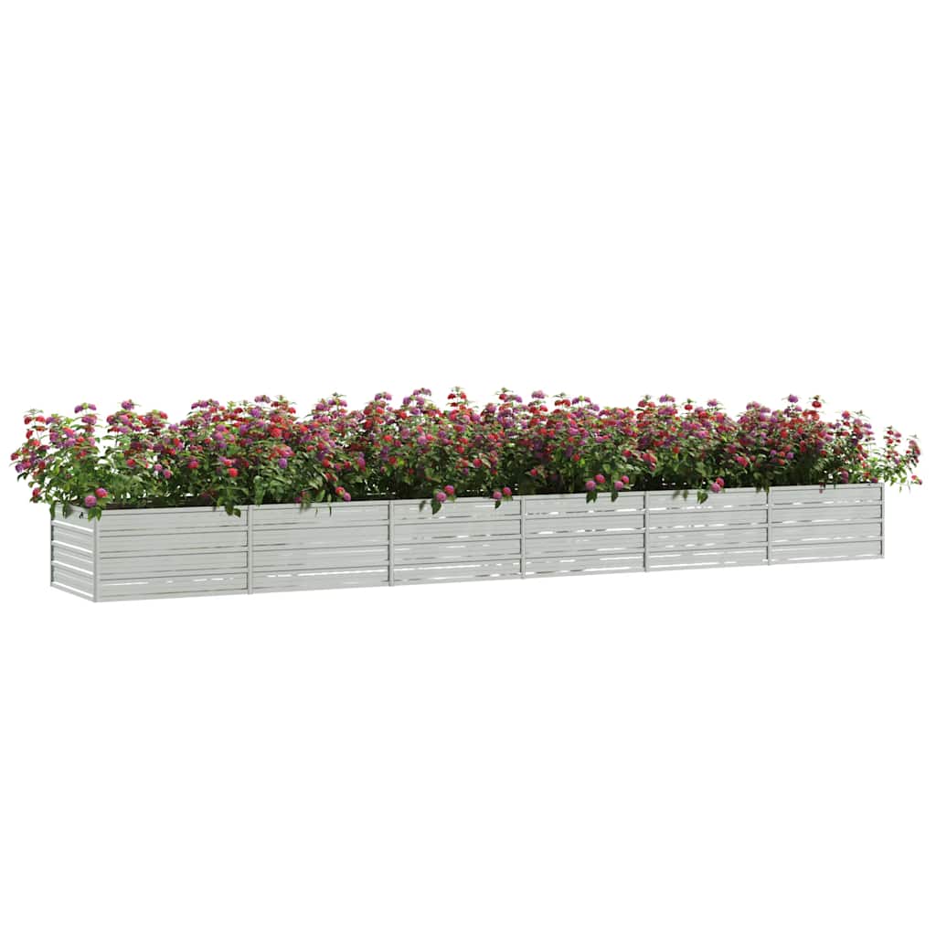 Garten-Hochbeet 160x80x77 cm Verzinkter Stahl Silbern