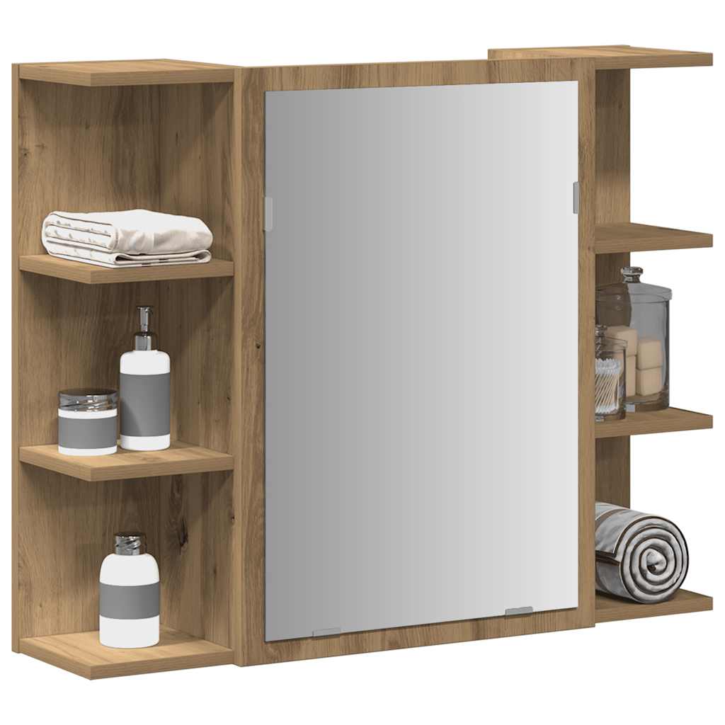 Bad-Spiegelschrank Weiß 80x20,5x64 cm Holzwerkstoff