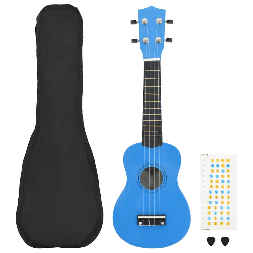 Sopran Ukulele Set für Kinder mit Tasche Dunkles Holz 21