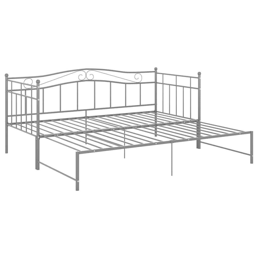 Ausziehsofa Bettgestell Schwarz Metall 90x200 cm