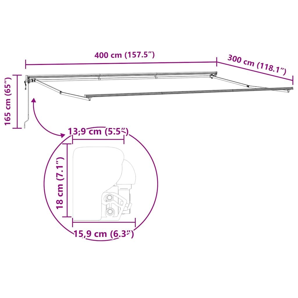 Markisenrahmen Verstellbar Weiß 2,5 x 2 m Stahl