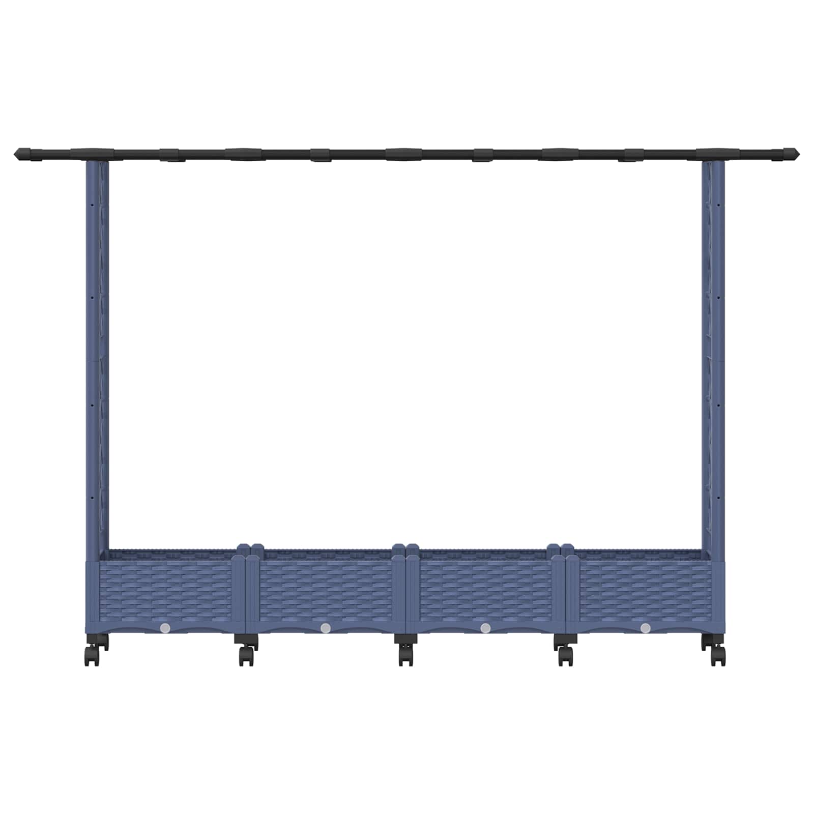 Hochbeet mit Rankgitter und Dach Braun 124 x 40 x 123 cm PP