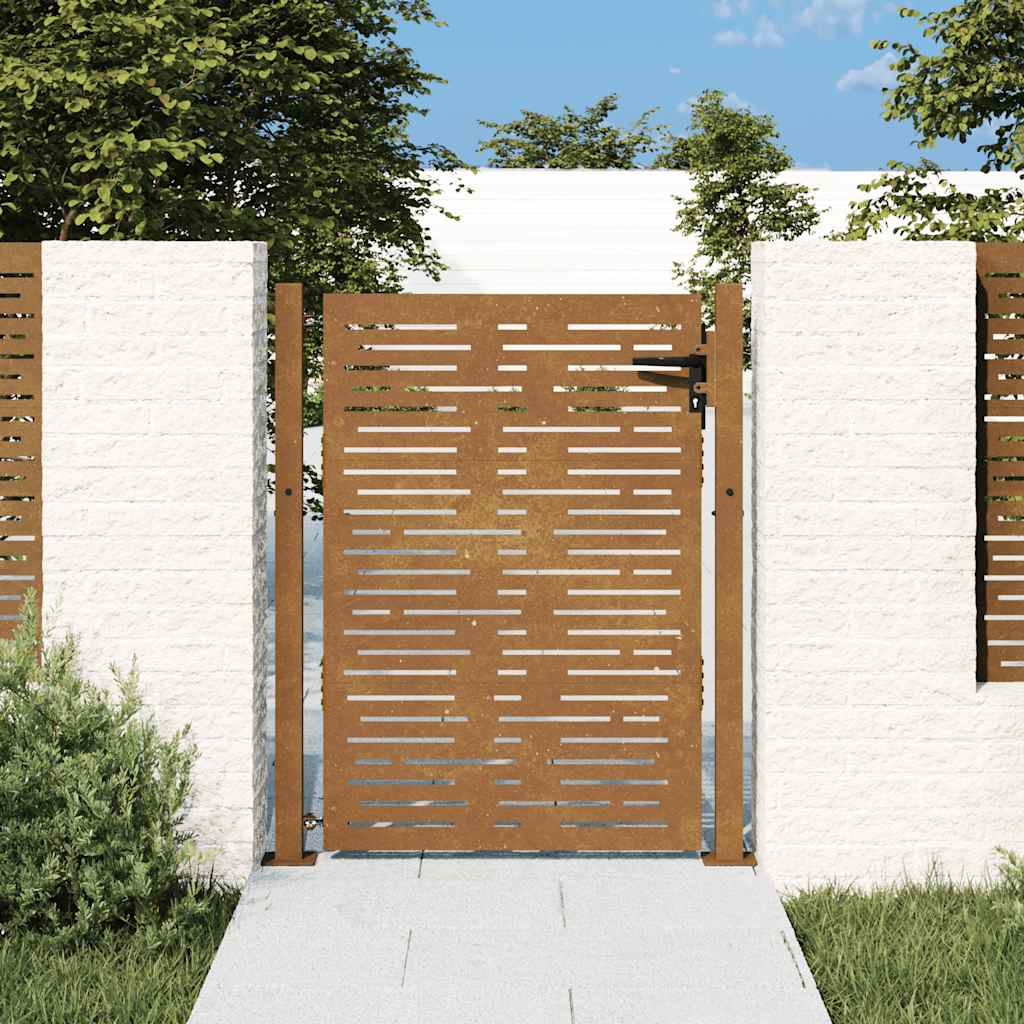 Gartentor 100x75 cm Cortenstahl Quadratisches Design