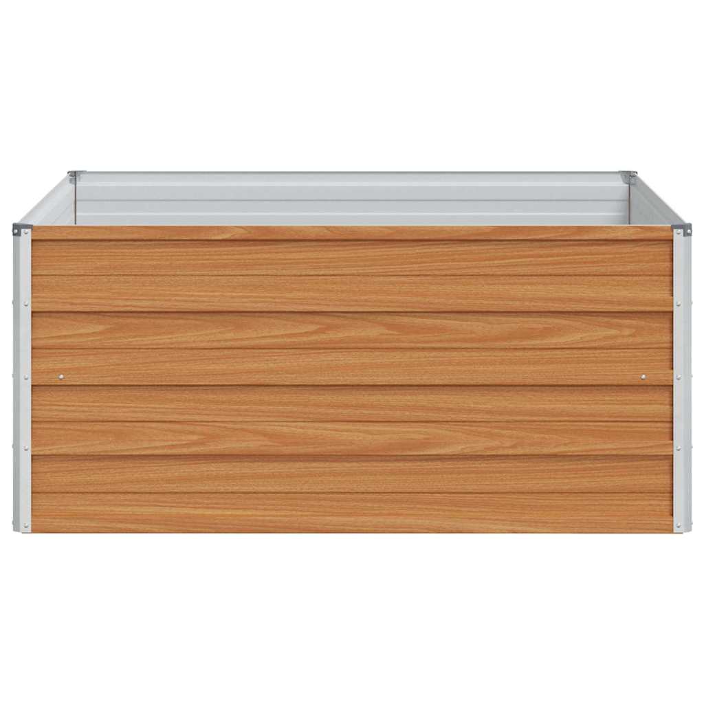 Hochbeet Hellbraun 100 x 100 x 77 cm Verzinkter Stahl