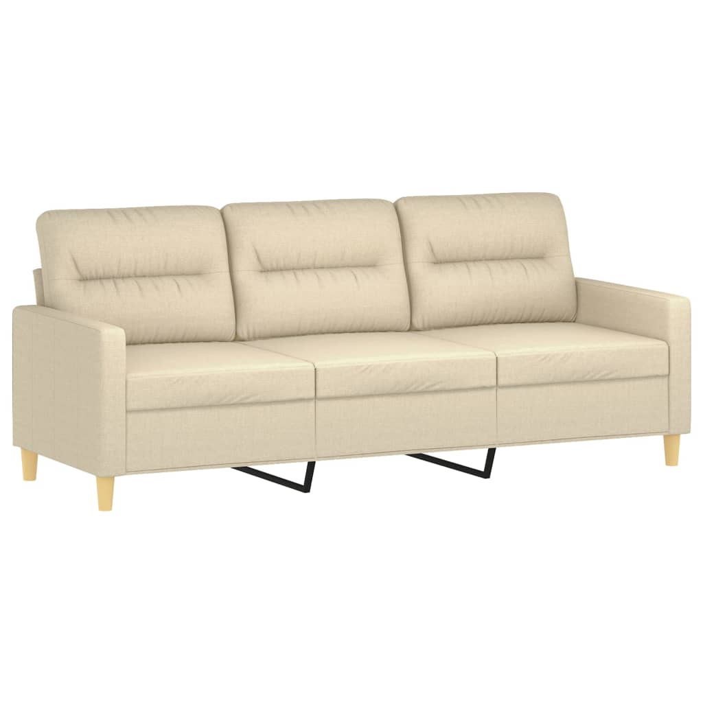 4-tlg. Sofagarnitur mit Kissen Taupe Stoff