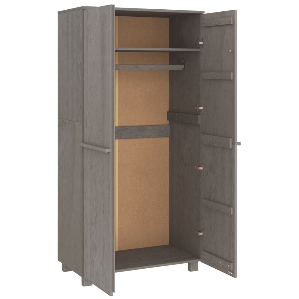 Kleiderschrank HAMAR Honigbraun 89x50x180 cm Massivholz Kiefer