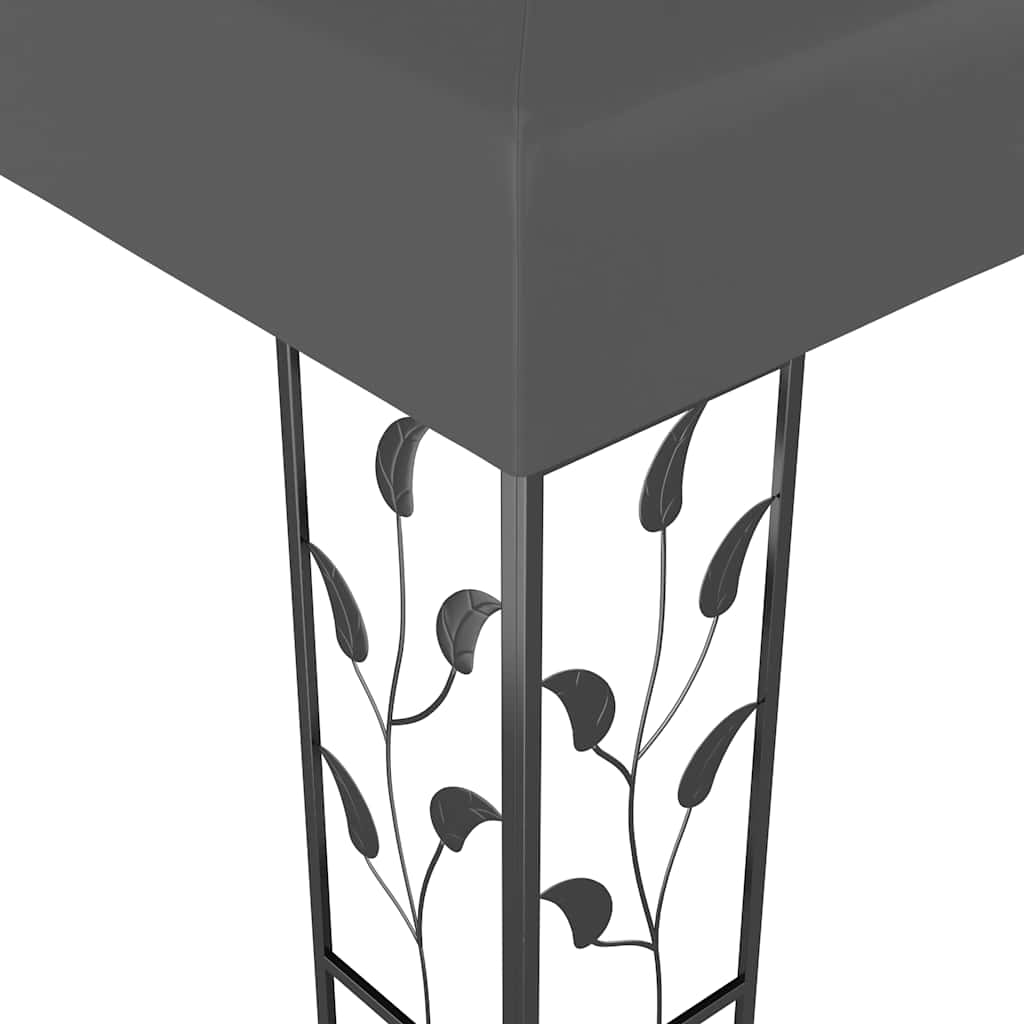 Pavillon mit Doppeldach & LED-Lichterkette 3x4 m Weiß