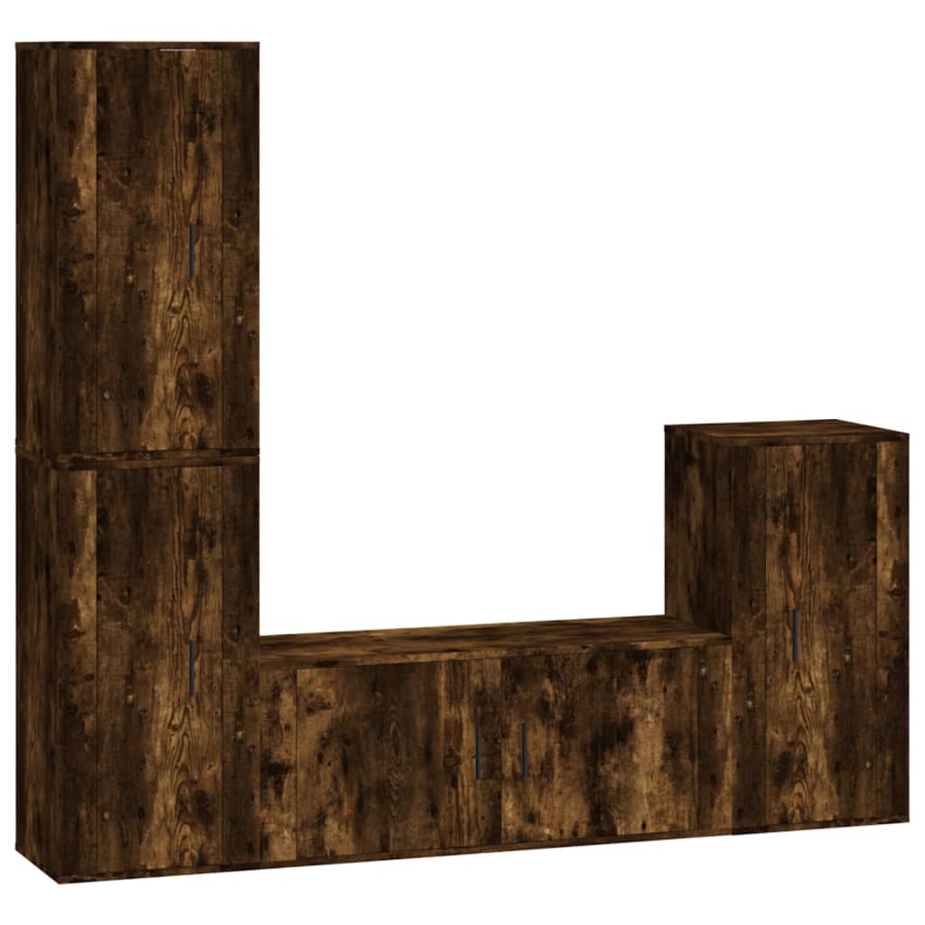 4-tlg. TV-Schrank-Set Weiß Holzwerkstoff